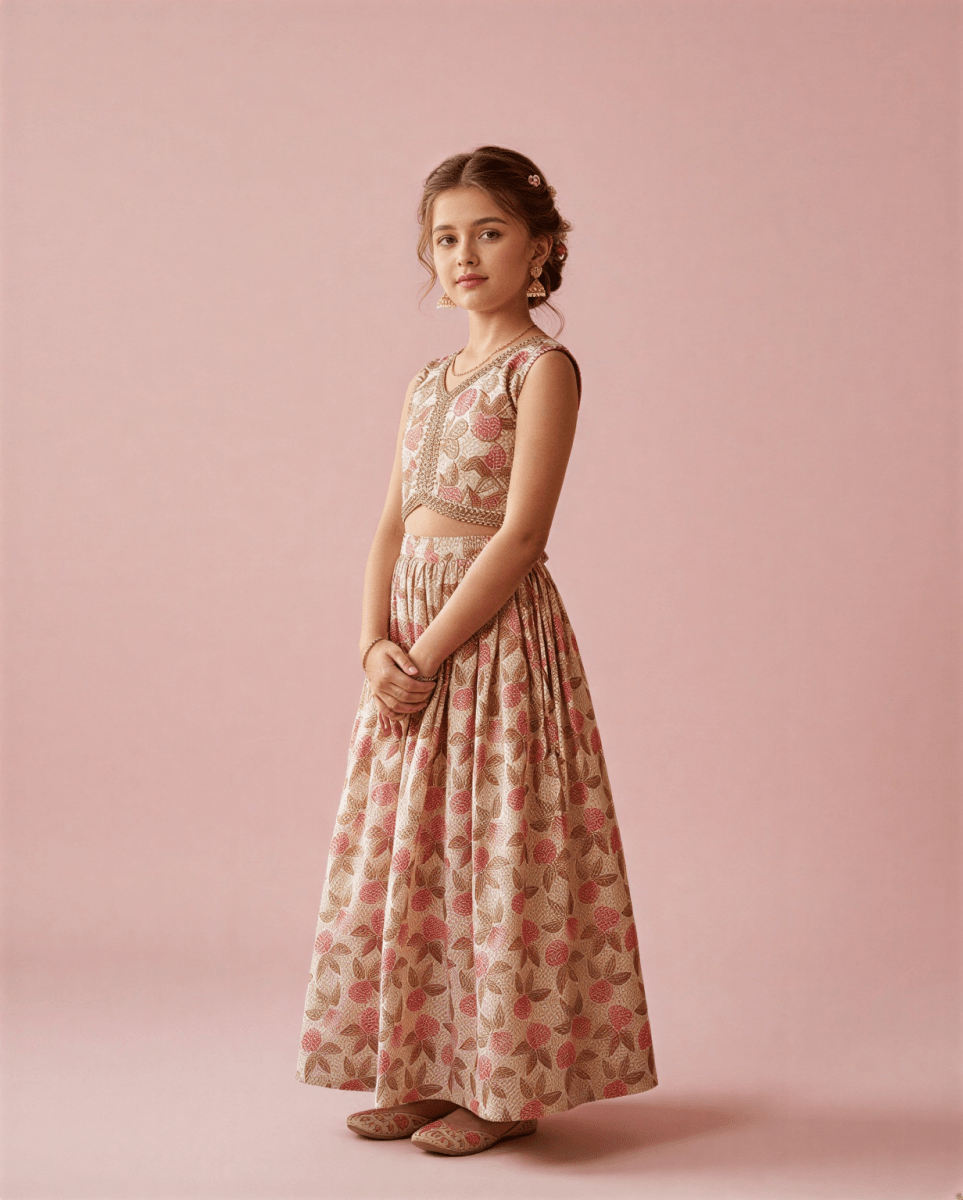 The Royal Marigold Lehenga Set - nemi kids wear