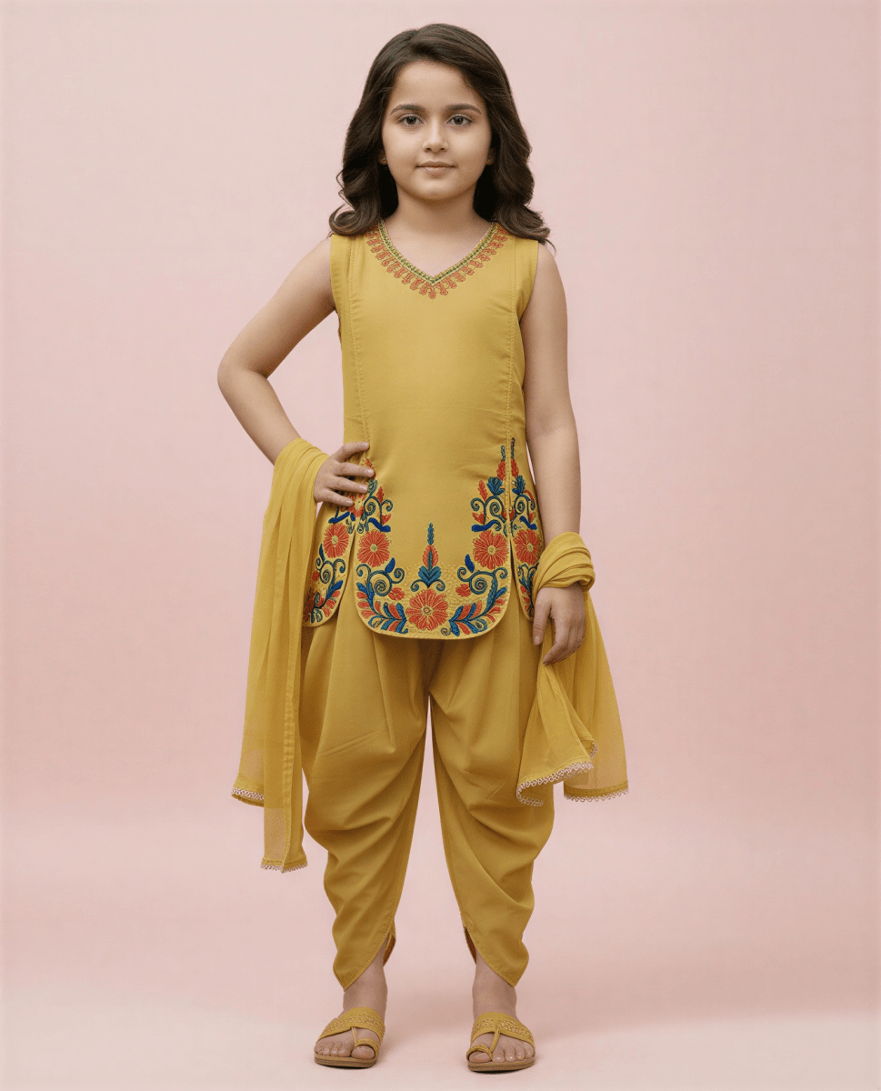 The "Sunflower Bloom" Dhoti Set - nemi kids wear