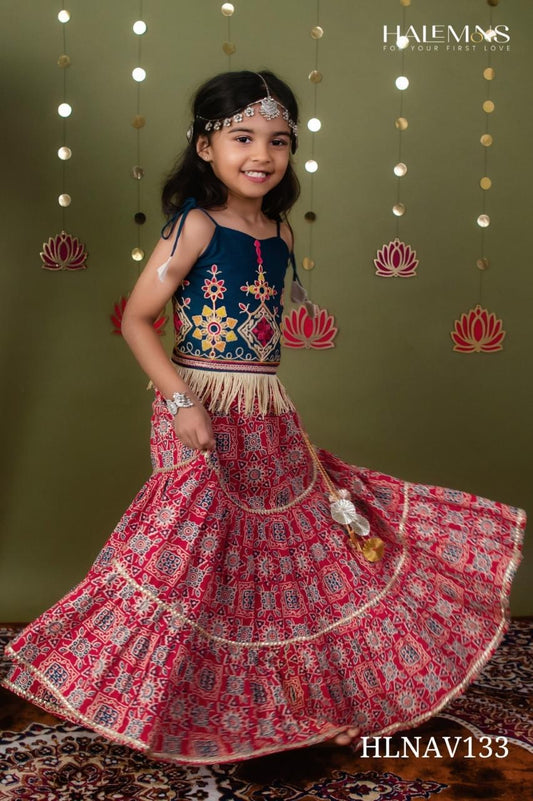 Premium Navy Blue Hand Embroidered Party Wear Choli