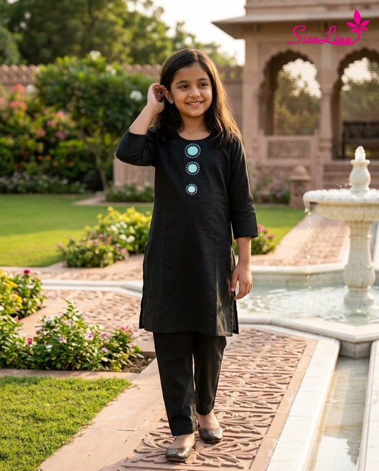 Girls Black Party Wear Kurti | Elegant Ethnic Outfit for Special Occasions
