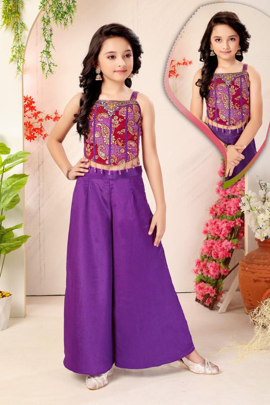 Designer Purple Sharara Suit for Girls | Premium Festive Wear with Dupatta