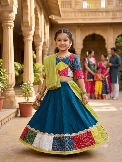 Designer Girls Lehenga Choli Set | Premium Indian Ethnic Wear with Banarasi Dupatta for Festive Occasions