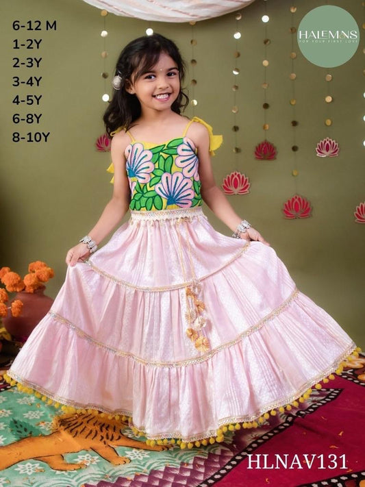 Girls Floral Embroidered Sleeveless Choli