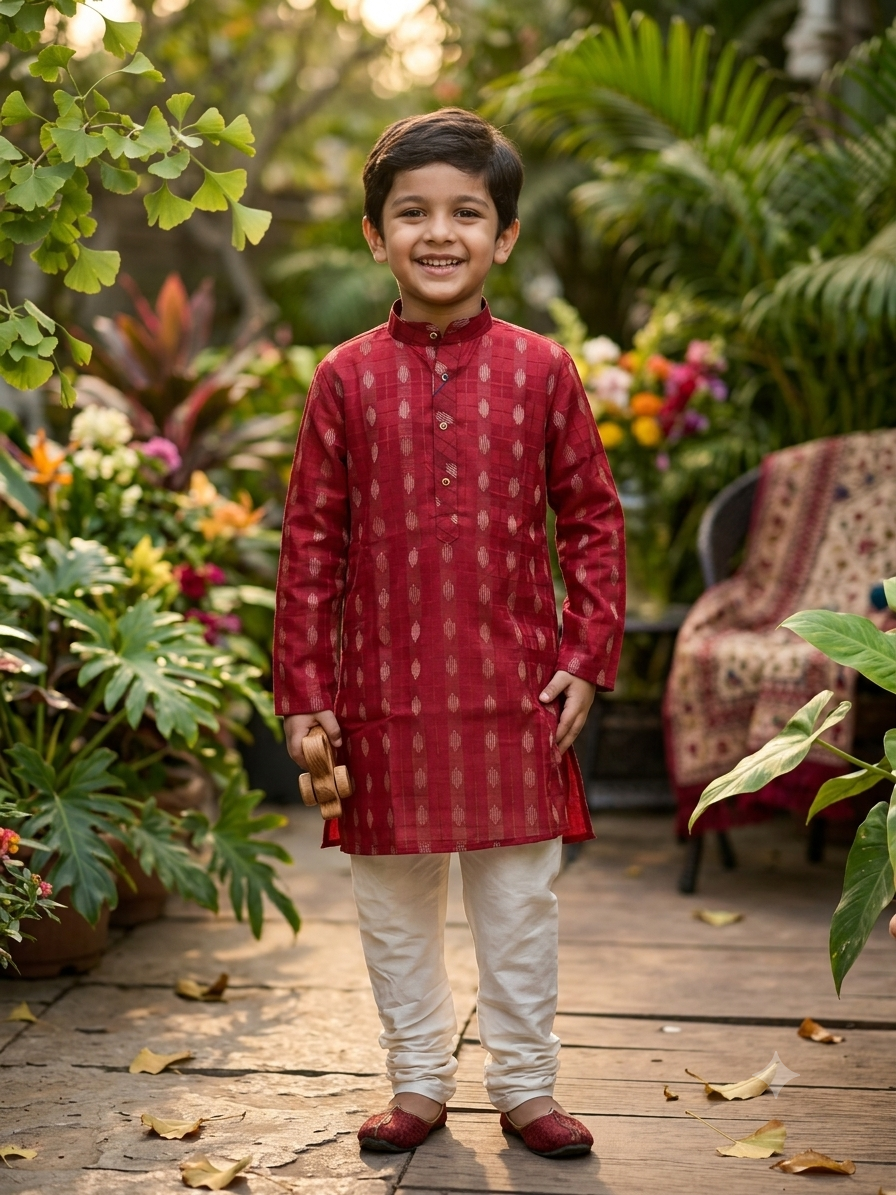 Royal Maroon Kurta for Boys – Traditional Indian Wear