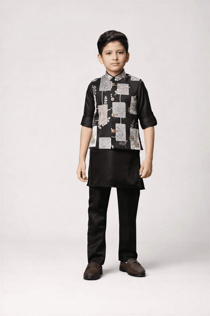 Boys' Patchwork Koti Set - nemi kids wear