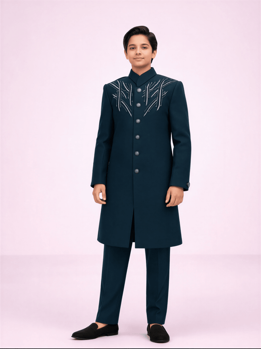 Emerald Glint Indo - Western Bandhgala - nemi kids wear